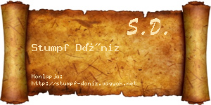 Stumpf Döniz névjegykártya